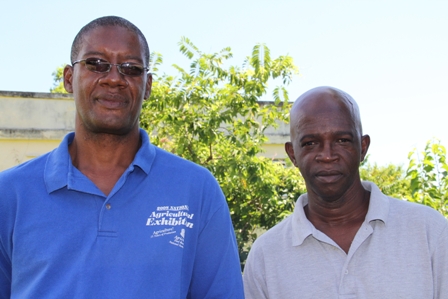 (L-R) Director of Agriculture on Nevis Mr. Keithley Amory and Cotton Officer in the Department of Agriculture Mr. Ruben Vyphuis